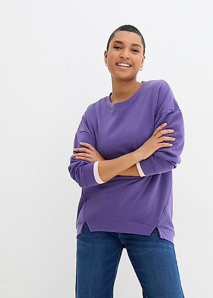 bonprix Sweatshirt Oversize-Fit, Rundhalsform, kleine Seitenschlitze günstig online kaufen