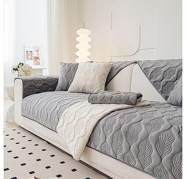 NUODWELL Sofabezug Sofabezug Samt 1 2 3 4 Sitzer, Weicher Anti-Rutsch Sofaü günstig online kaufen