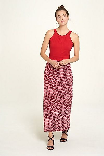 Tranquillo Maxikleid Sommer Kleid Rot Maxi Flower Neckholder Bio Baumwolle günstig online kaufen