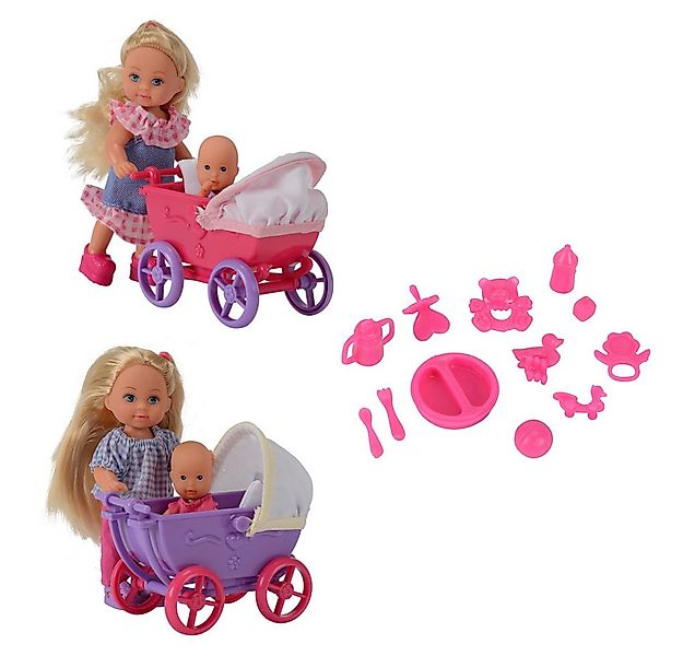 Simba Dickie Anziehpuppe Puppe Evi LOVE mit Puppenwagen 2fach sortiert günstig online kaufen