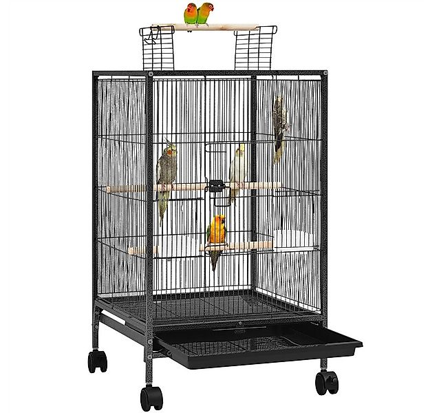 Yaheetech Vogelkäfig mit Rollen Wellensittich-Käfig mit Dachöffnung, Vogelv günstig online kaufen
