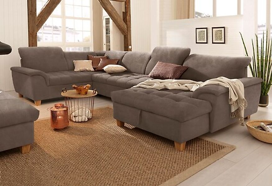 Home affaire Wohnlandschaft »Lyla U-Form« wahlweise mit Rückenfunktion und günstig online kaufen