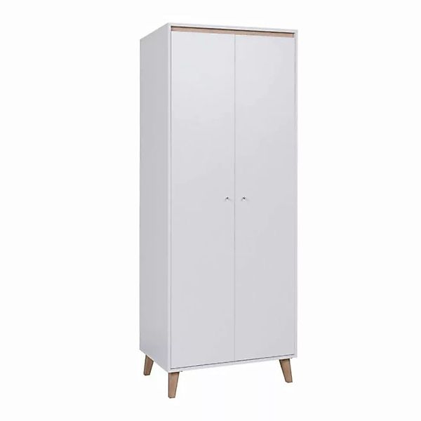 Schlafzimmer Kleiderschrank in weiß mit San Remo Eiche Nb. ORTONA-132, B/H/ günstig online kaufen
