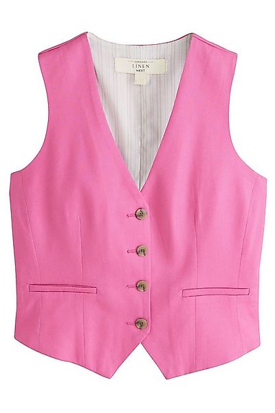 Next Kurzweste Weste mit durchgehender Knopfleiste und Leinen (1-tlg) günstig online kaufen