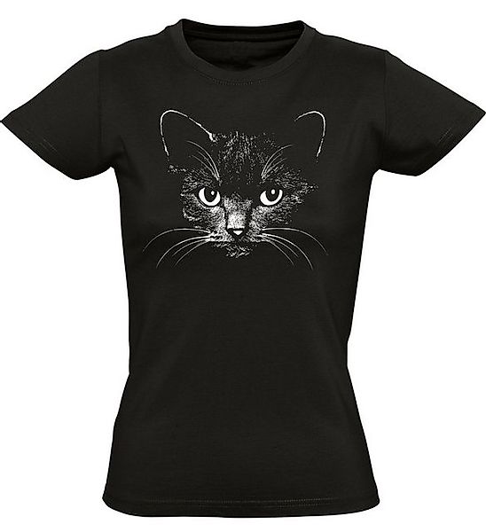 Baddery Print-Shirt Damen T-Shirt: "Katze" - günstig online kaufen