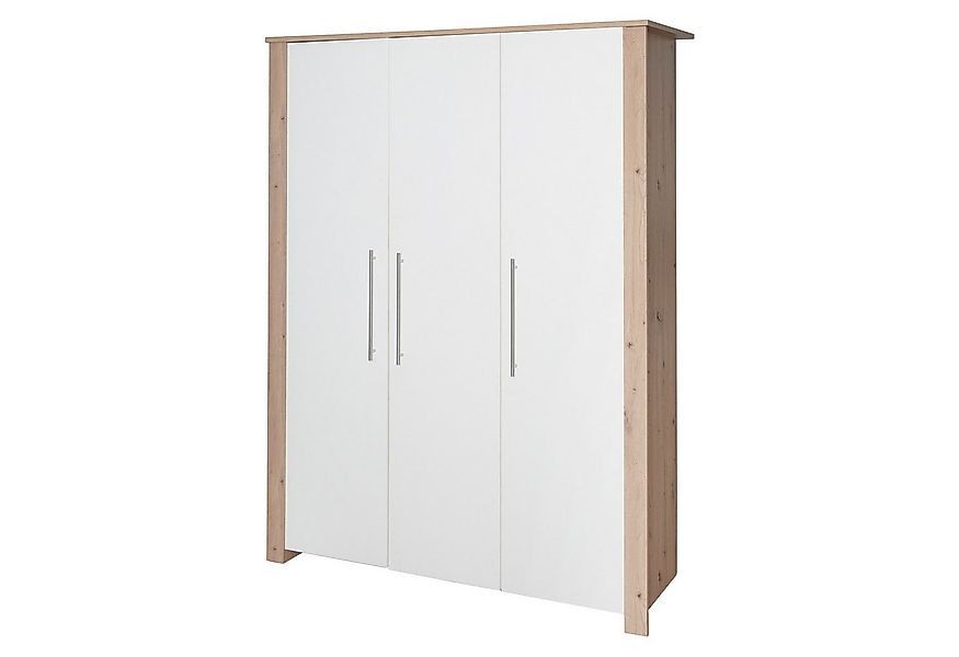 roba® Kinderkleiderschrank Malo 3-türig Weiß lackiert mit Dekor Artisan Eic günstig online kaufen