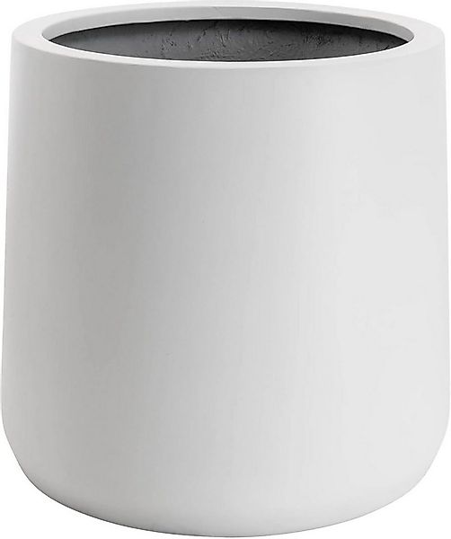 VIVANNO Blumentopf Fiberglas VEKRA Rund - Weiß Matt (1 St), 43x40 cm günstig online kaufen