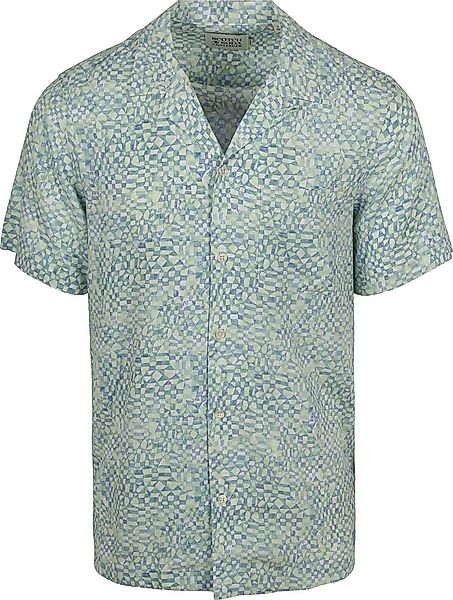 Scotch and Soda Shortsleeve Hemd Druck Hellgrün - Größe M günstig online kaufen