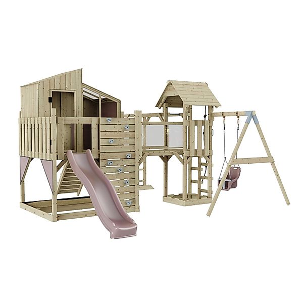 OutdoorToys Spielturm Liv mit Babyschaukel Altrosa günstig online kaufen