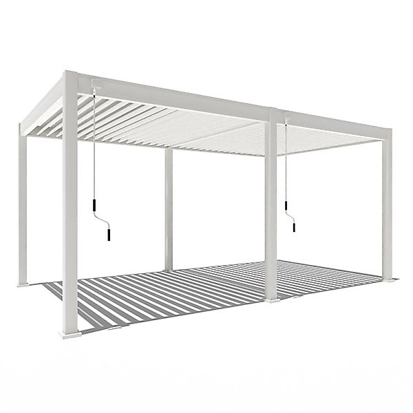 Weide Classic Alu-Stahl Pavillon 3 x 5,3 M Weiß Pergola Freistehend günstig online kaufen