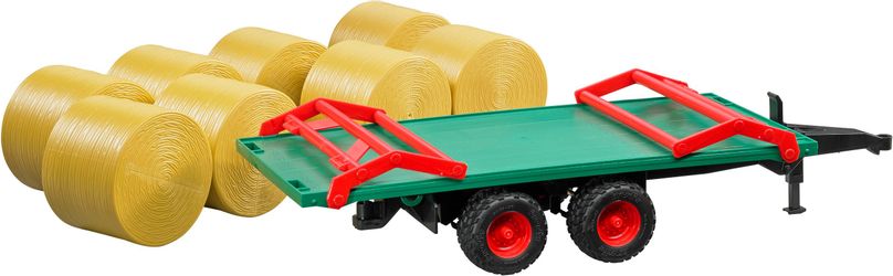 Bruder® Spielzeug-Traktor Ballentransportanhänger mit 8 Rundballen günstig online kaufen