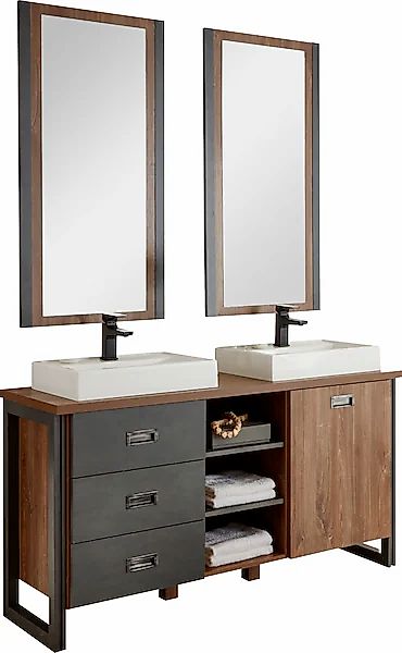 Home affaire Badmöbel-Set »Detroit, Bad im Industrialdesign, 2-teiliges Bad günstig online kaufen
