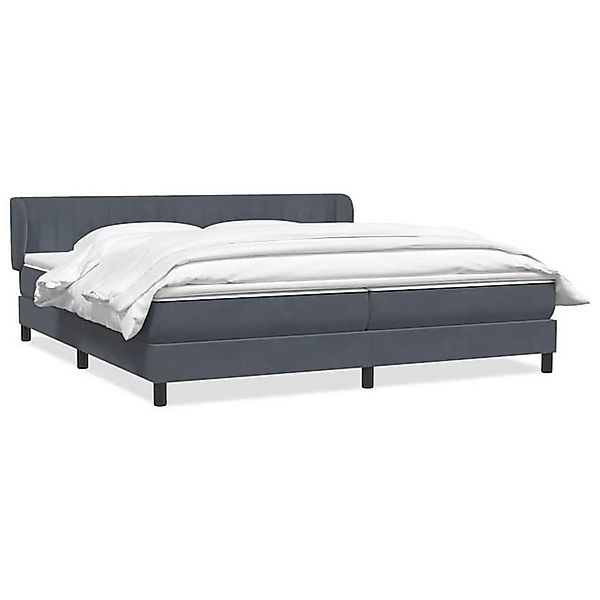 vidaXL Boxspringbett, Boxspringbett mit Matratzen Dunkelgrau 180x220 cm Sam günstig online kaufen