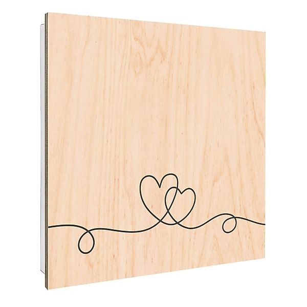 Banjado Schlüsselkasten mit Holzfront 30x30cm Weiß Scharnier Links 50 Haken günstig online kaufen