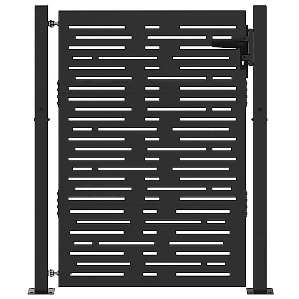 vidaXL Gartentor Schwarz 105 x 150 cm Pulverbeschichteter Stahl 42015901 günstig online kaufen