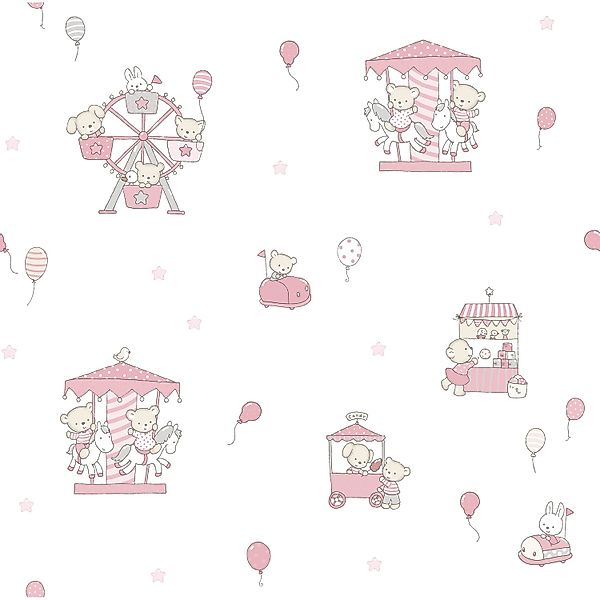 Sanders & Sanders Tapete Tiere Rosa Und Weiß 53 Cm X 10 M - 640554 günstig online kaufen