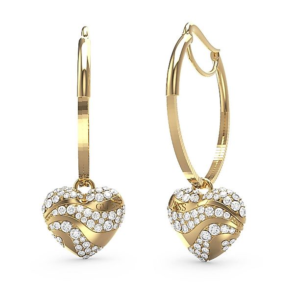 Guess Paar Creolen Creolen Kristall-Herz Goldfarben günstig online kaufen