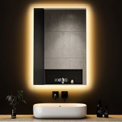 WDWRITTI Badspiegel Badezimmerspiegel mit Beleuchtung Wandspiegel günstig online kaufen