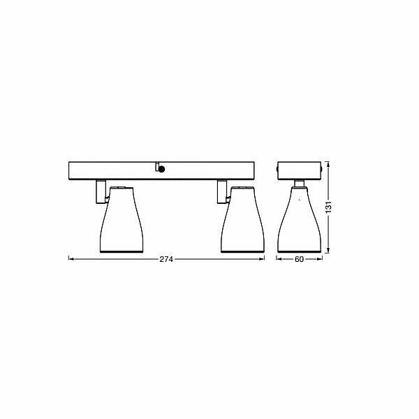 OSRAM Deckenstrahler PEAR, schwarz, 2-flg., GU10-LED 2.700 K günstig online kaufen