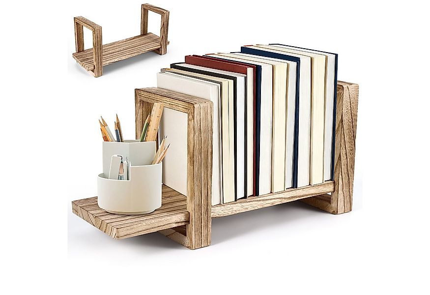 BlingBin Bücherregal Verstellbares Desktop-Bücherregal Tischregale Holz Reg günstig online kaufen