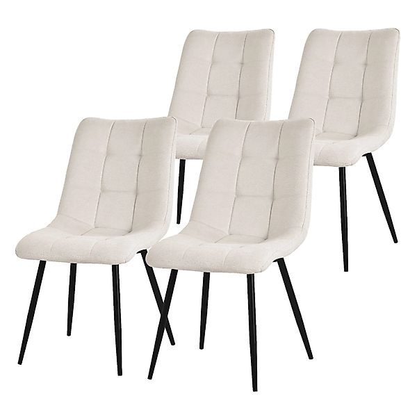 ML-Design Esszimmerstühle 4Er Set Beige mit Stoffbezug mit Rückenlehne günstig online kaufen