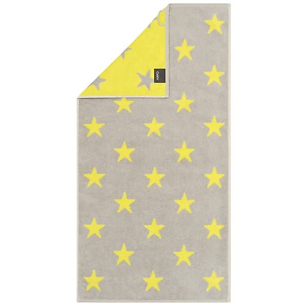 Cawö Handtücher NEW STARS Sterne groß 6260 - Farbe: platin/lime - 75 - Dusc günstig online kaufen