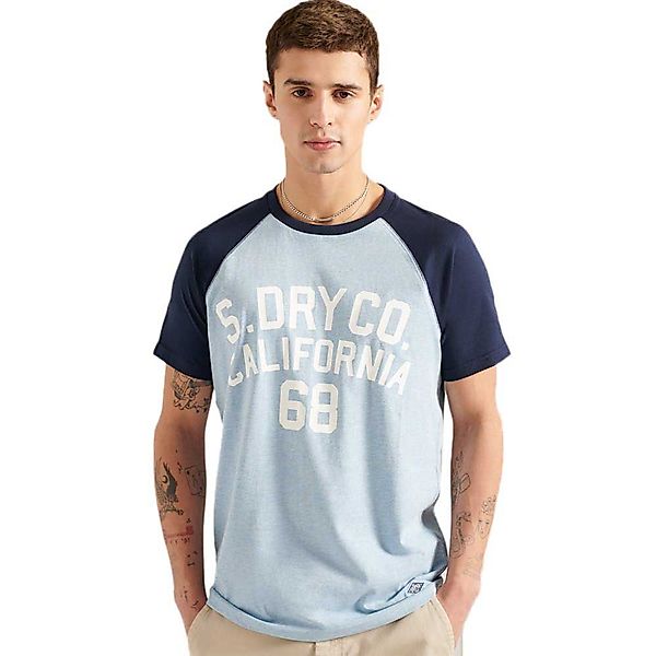 Superdry Cali Surf Graphic Baseball Kurzärmeliges T-shirt L Pale Blue Marl günstig online kaufen