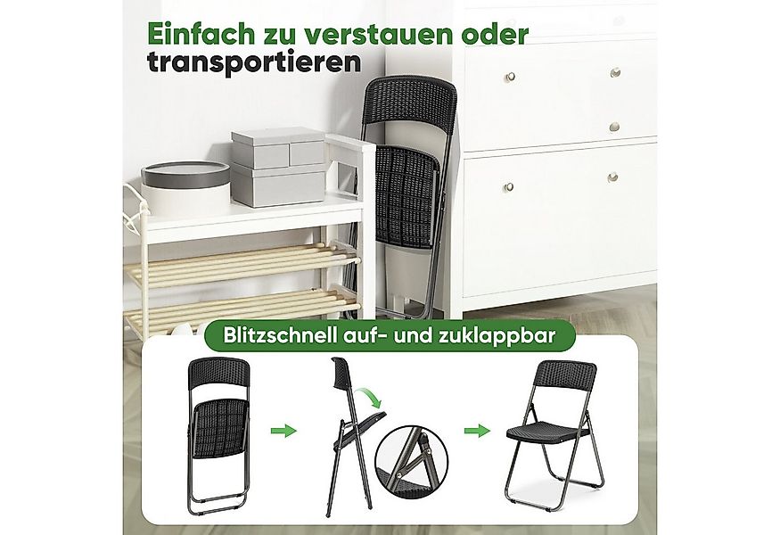 Sekey Klappstuhl Gartenstuhl Klappbar Klappstuhl Polyrattan Campingstuhl Wa günstig online kaufen
