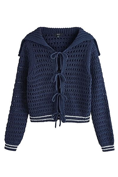 Next Strickjacke Strickjacke mit Matrosenkragen + Mesh (1-tlg) günstig online kaufen