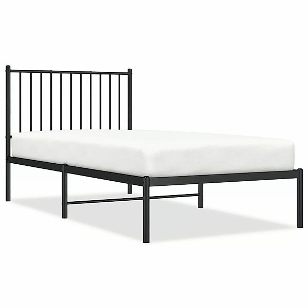 Vidaxl Bettgestell Mit Kopfteil Metall Schwarz 90x190 Cm günstig online kaufen