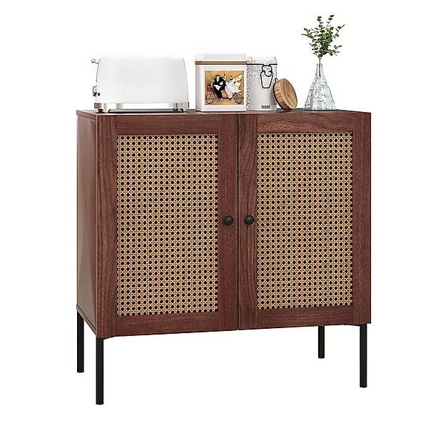 COSTWAY Küchenbuffet Sideboard mit 2 Rattantüren, Schrank mkit verstellbare günstig online kaufen