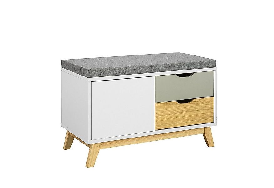 SoBuy Schuhbank FSR92, mit 2 Schubladen und 1 Tür Truhenbank Sitzbank mit S günstig online kaufen