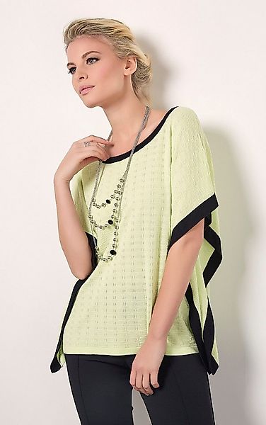 Passioni Blusenponcho Sommer Strukturstrick Poncho in Limetten Grün in Kont günstig online kaufen