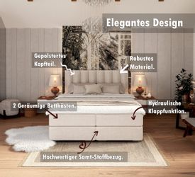 FDM Boxspringbett Polsterbett Stauraumbett Springbett 140x200, günstig online kaufen