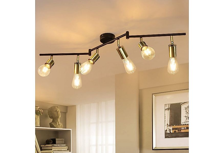 Nettlife Deckenstrahler 4 Flammig E27 Retro schwarz gold Deckenstrahler, 33 günstig online kaufen