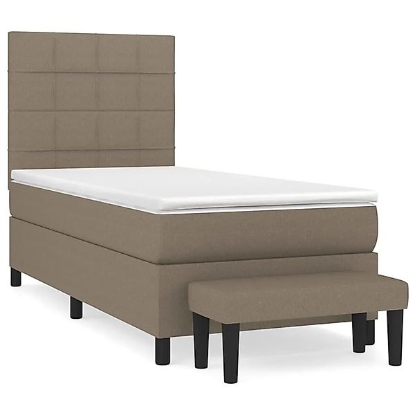 vidaXL Boxspringbett mit Matratze Taupe 100x200 cm Stoff 3136577 günstig online kaufen