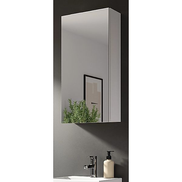 Inn.Furn Spiegelschrank Weiß 38 x 77 cm 1-türig Larik günstig online kaufen