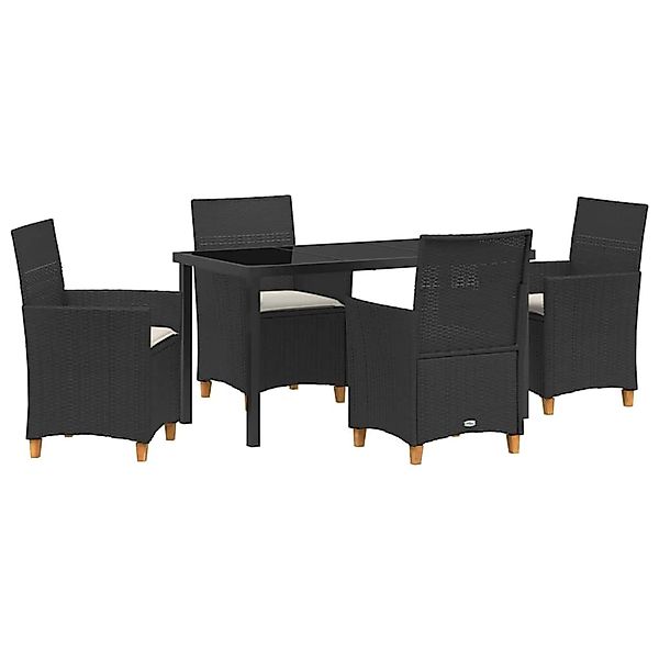 vidaXL Garten Essgruppe 5-Tlg Schwarz Poly Rattan 3381067 günstig online kaufen