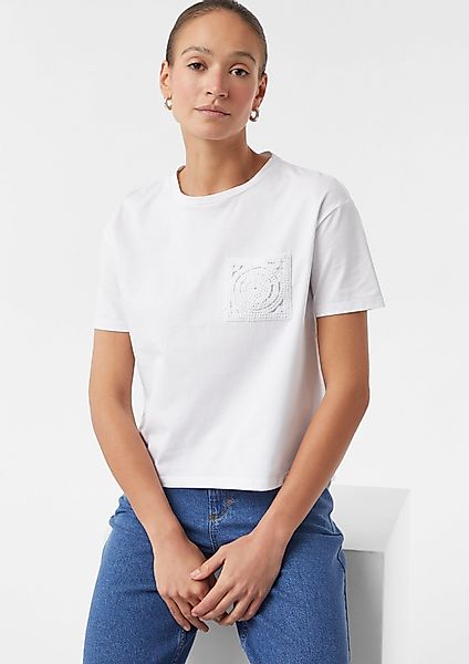 comma casual identity Kurzarmshirt Verkürztes T-Shirt günstig online kaufen