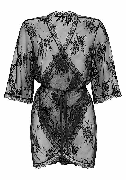 LASCANA Kimono, Kurzform, Kunstfaser, aus transparenter Spitze, sexy Dessou günstig online kaufen