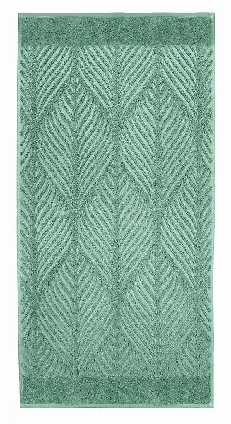 Kleine Wolke Duschtuch "Leaf, Größe 70/140 cm" Blatt Motiv, Hoch-Tief Effek günstig online kaufen