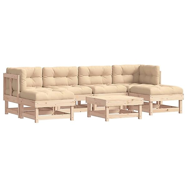 vidaXL 7-Tlg Garten-Lounge-Set mit Kissen Massivholz 3185920 günstig online kaufen