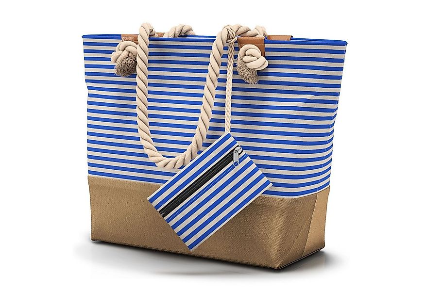 furora HOLIDAY Strandtasche Badetasche mit Reißverschluss & 2x Innentaschen günstig online kaufen