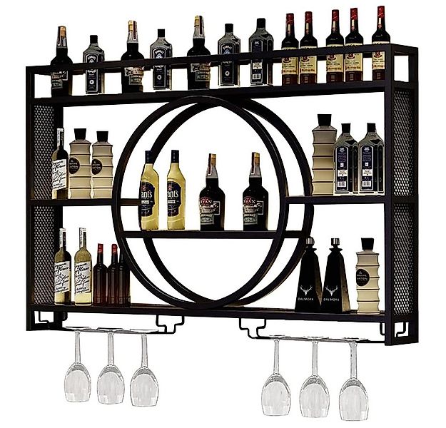 NUODWELL Weinregal Wandmontiertes Weinregal, Schwebende Metall Weinregal mi günstig online kaufen
