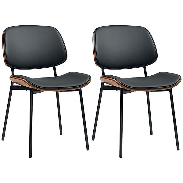 HOMCOM Set of 2 Esszimmerstühle, Küchenstühle, klassischer Retrostil, gebog günstig online kaufen