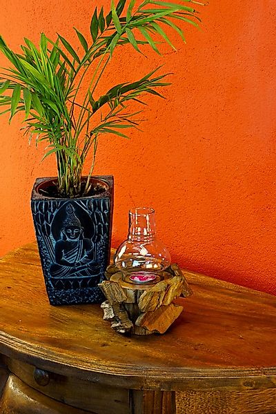 Kinaree Teelichthalter Wurzelholz Windlicht (inkl. Glasaufsatz), Akazien Ma günstig online kaufen