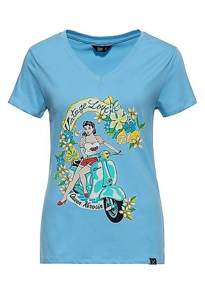 QueenKerosin Print-Shirt Vintage Love (1-tlg) mit floralem Print günstig online kaufen