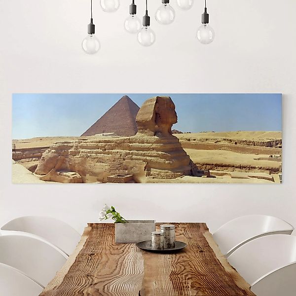 Leinwandbild - Panorama Geheimnisvolle Sphinx günstig online kaufen