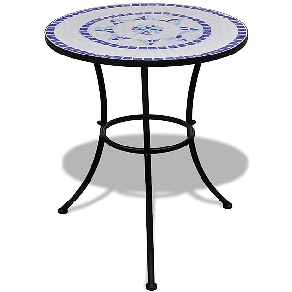 vidaXL Bistrotisch Blau und Weiß 60 cm Mosaik 41530 günstig online kaufen