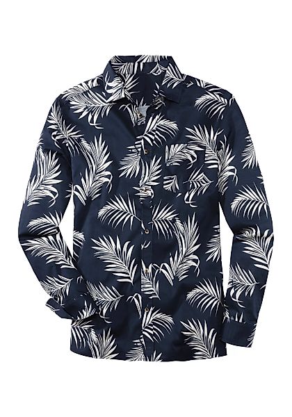 John Devin Hawaiihemd Regular Fit, Langarm, Freizeithemd mit Palmenprint au günstig online kaufen